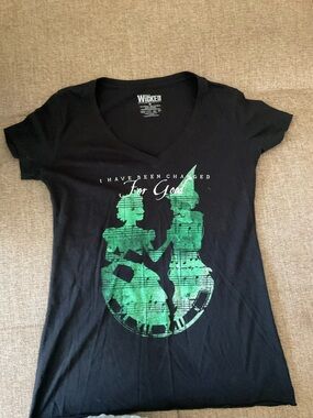Wicked Logo Black Short Sleeve Tee with Green Print